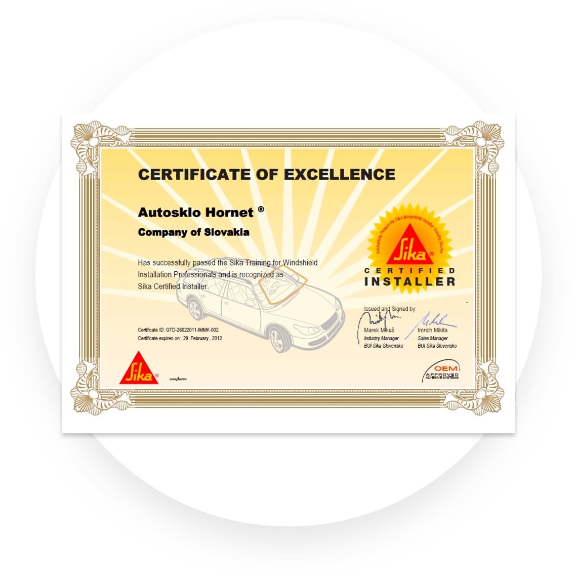 image onaas certifikat